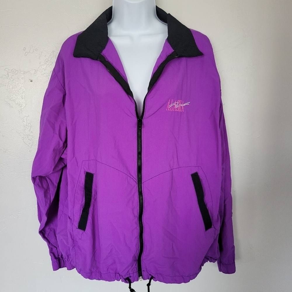 Arctic Circle Enterprises Vintage Purple Alaska Jacket Windbreaker Women's XL